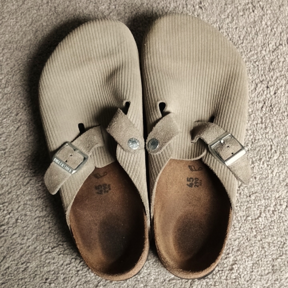 Birkenstock taupe mules men's 12